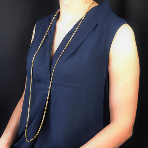 Collier Sautoir ancien en or maille gourmette 58 Facettes 22-287