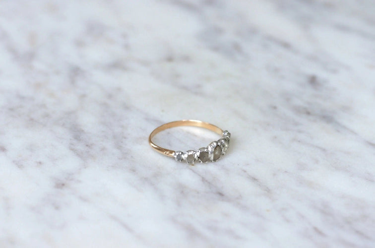 Bague Bague jarretière or rose, argent et diamants 58 Facettes