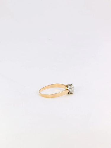 Bague 54 Solitaire Or rose Diamant coussin 58 Facettes J217