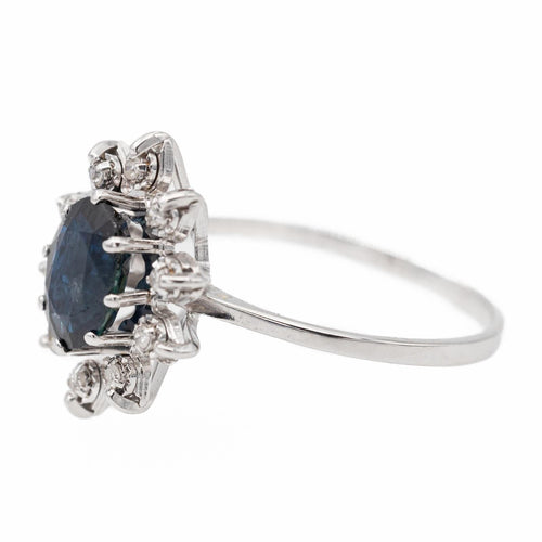 Bague 49 Bague Pompadour Or blanc Saphir 58 Facettes 2528877CN