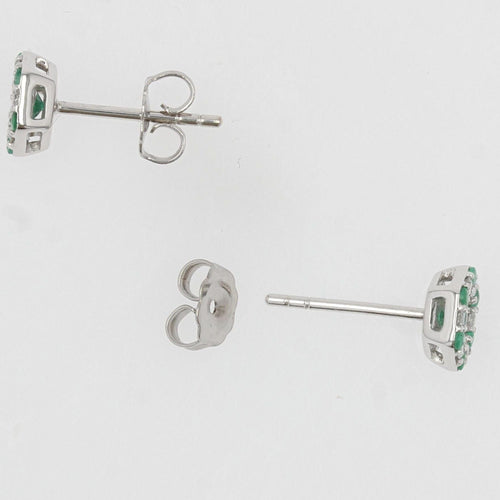 Boucles d'oreilles Puces d'oreilles émeraudes diamants 58 Facettes 21-513