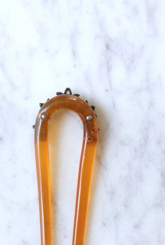 Accessoire Peigne ancien diamants et argent sur corne 58 Facettes