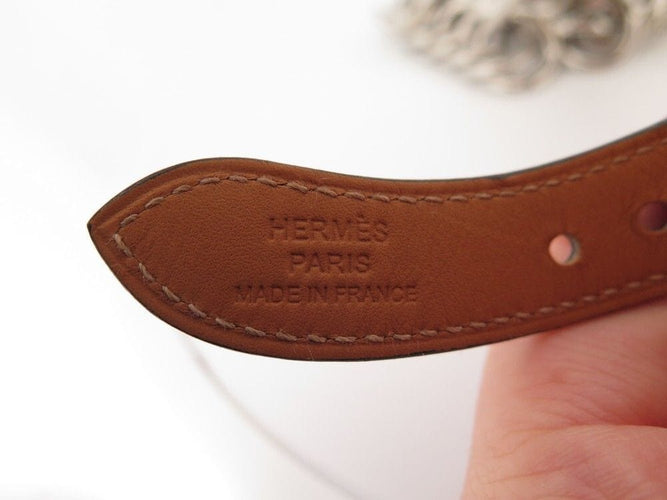 Collier collier HERMES gourmette equestre gm cuir noir 48-50 58 Facettes 255257