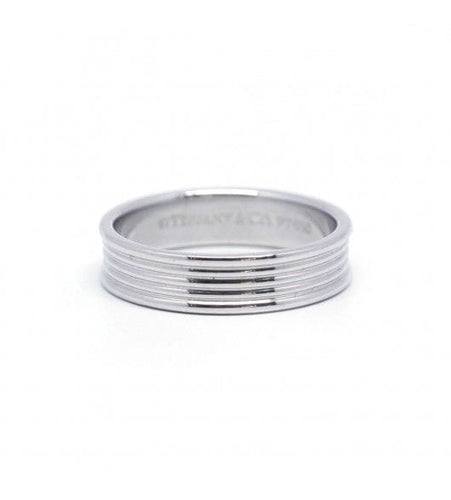 Bague 57 / Blanc/Gris / Platine 950 Alliance Platine TIFFANY & CO 58 Facettes 160283R