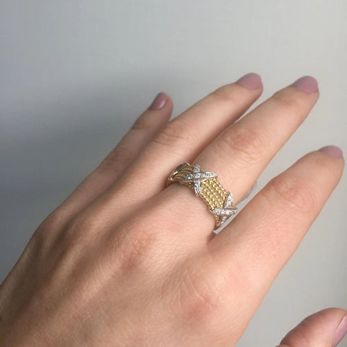 Bague 56 Bague Diamants motif corde 58 Facettes