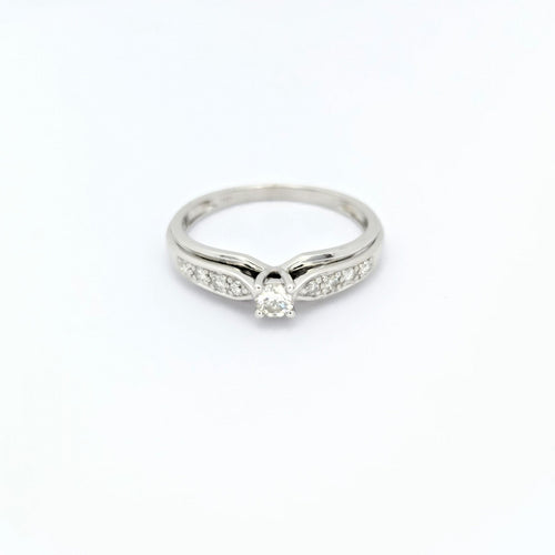 Bague 54 Bague solitaire Or blanc Diamants 58 Facettes 28793