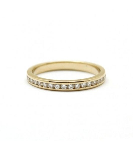 Bague 50 / Jaune / Or 750 Alliance américaine 37 Diamants 58 Facettes 190154R