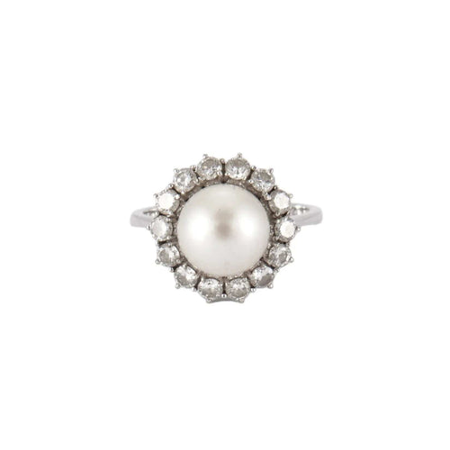 Bague BAGUE POMPADOUR PERLE FINE ET DIAMANTS 58 Facettes BO/230010/