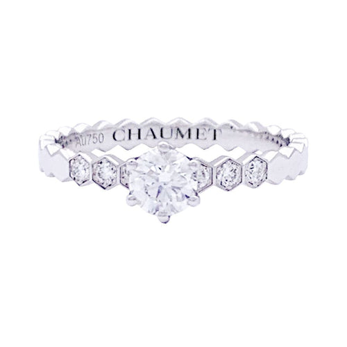 Bague 51 Bague Chaumet "Solitaire Bee my Love" or blanc, diamants. 58 Facettes 33480