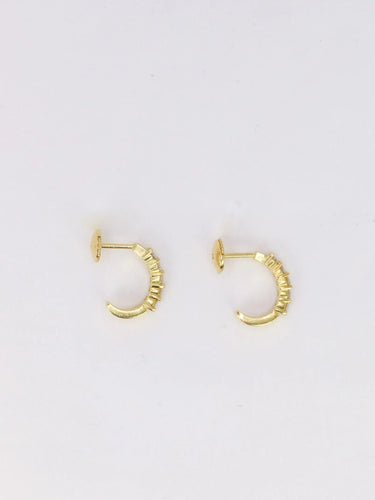 Boucles d'oreilles Demi-créoles Or jaune Diamants 58 Facettes J277