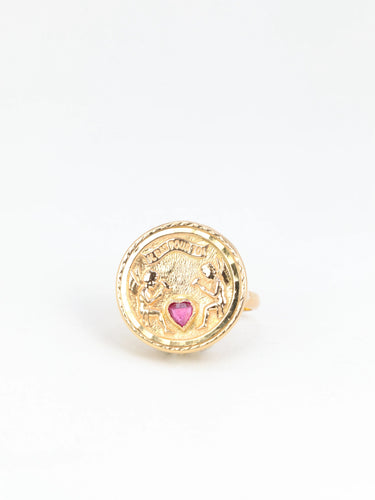 Bague Bague en Or jaune & rubis de synthèse 58 Facettes 742