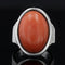Bague 52 Bague argent godroné et corail cabochon 58 Facettes 22-331