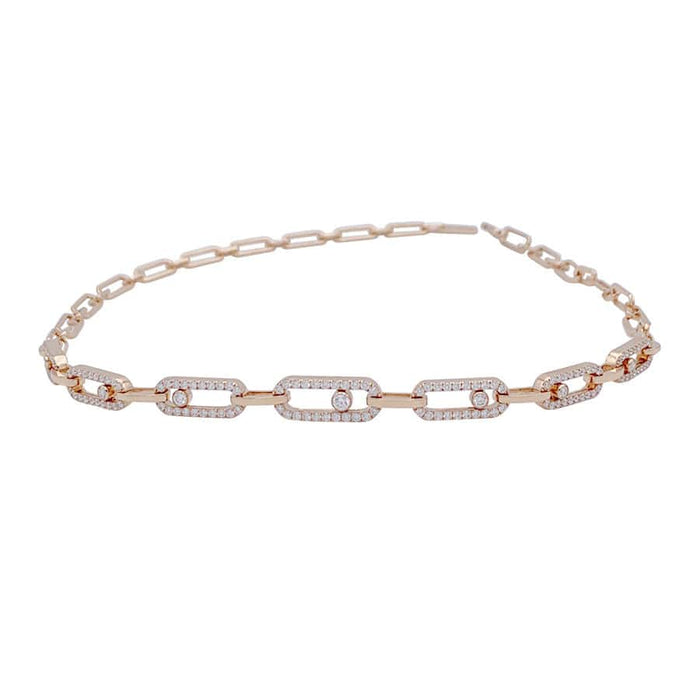 Collier Collier Messika, "Choker Move Link Multi", or rose, diamants. 58 Facettes 32646