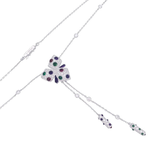 Collier Collier Cartier, "Caresses d'Orchidées", or blanc et pierres de couleurs. 58 Facettes 33022