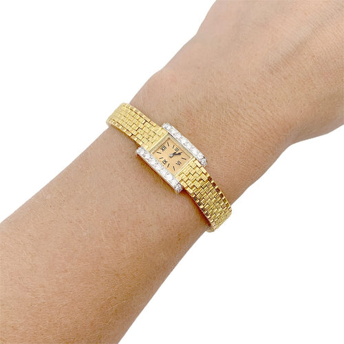 Montre Montre vintage André Col, or jaune, platine, diamants. 58 Facettes 33020