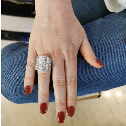 Bague 53 Bague or blanc diamants 58 Facettes 61E00326