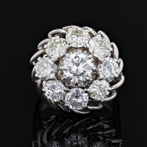 Bague 52 Bague marguerite de diamants sur fils d'or 58 Facettes 22-410