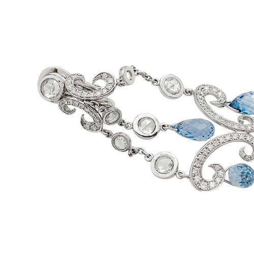 Boucles d'oreilles Boucles d'oreilles Chopard "Copacabana" en or blanc, diamants, saphirs. 58 Facettes 31568