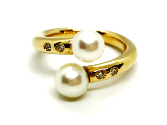 Bague 58 Bague Toi et Moi Or jaune Perle 58 Facettes 1161957CD