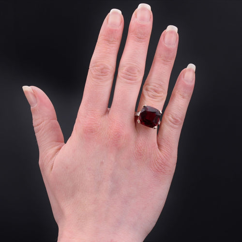 Bague 54 Bague ancienne art déco tourmaline coussin et diamants 58 Facettes 23-067