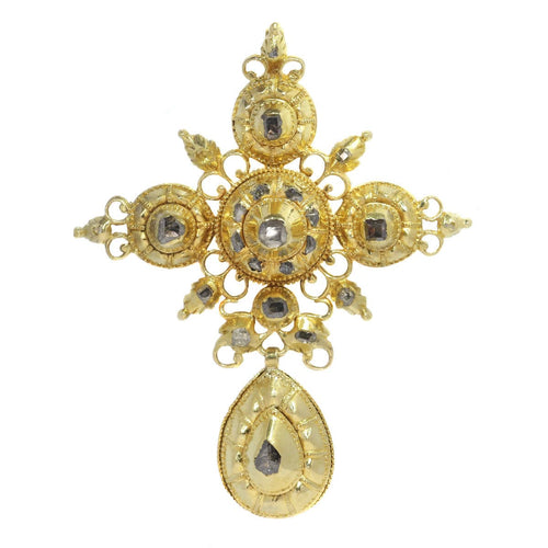 Pendentif Croix en or et diamants 58 Facettes 07162-0181