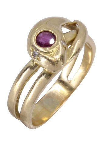 Bague BAGUE SERPENT RUBIS ET DIAMANTS 58 Facettes 078091