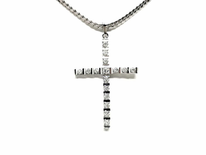 Collier Collier Or blanc Diamant 58 Facettes 1752355CN