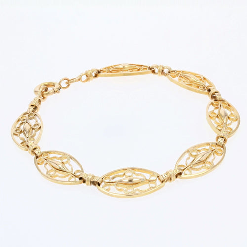 Bracelet Bracelet en or jaune à maillons filigranés 58 Facettes 21-784