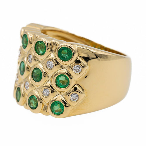 Bague 51 Bague Bandeau Or jaune Emeraude 58 Facettes 2734049CN