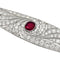 Broche Broche Art Déco en platine, rubis et diamants. 58 Facettes 31864