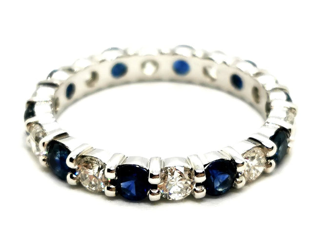 Bague 54 Bague Alliance Or blanc Saphir 58 Facettes 1835765CN