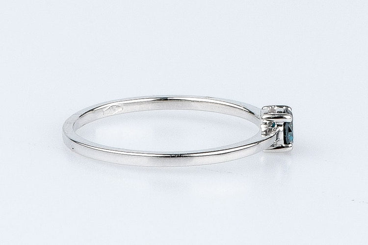 Bague Bague solitaire diamant fancy blue en or blanc 58 Facettes 53072-52-28