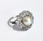 Bague 53 Bague marguerite platine perle et diamants 58 Facettes 1-883/1