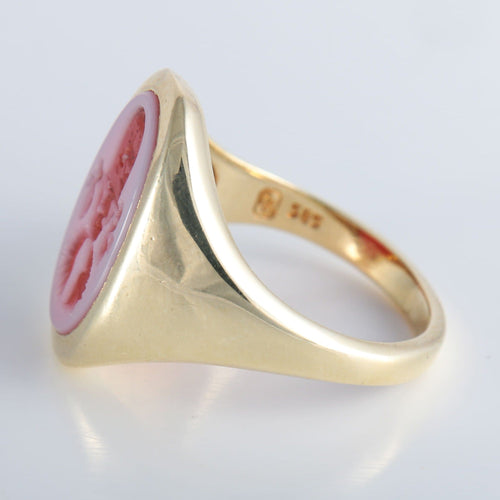 Bague 56 Bague Chevalière Cornaline gravée 58 Facettes 432.2