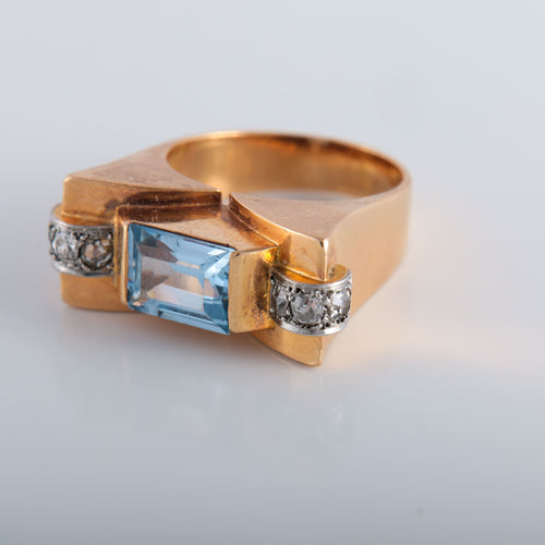 Bague 56 Bague tank aigue-marine 58 Facettes