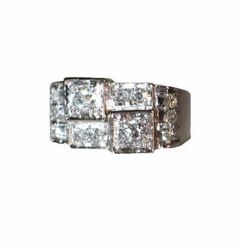 Bague 55 Bague Art Déco Platine Et Diamants 58 Facettes 551