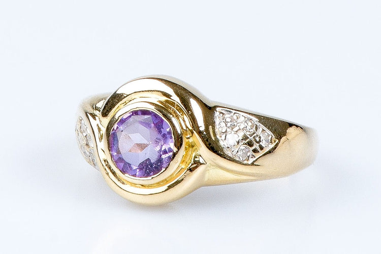Bague Bague améthyste diamant en or jaune 58 Facettes VNLP16-306-11