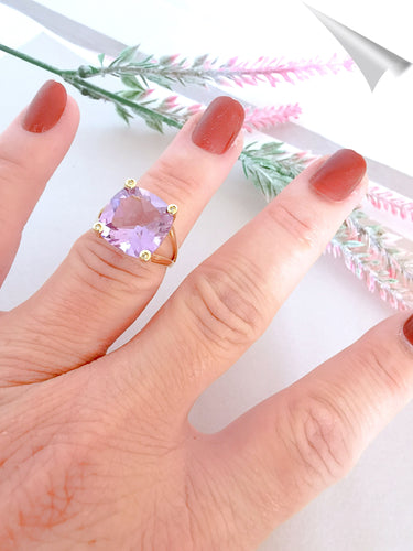 Bague Bague Améthyste coussin Diamants 58 Facettes AA 1522