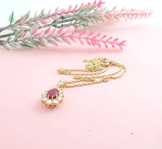 Collier Collier/Pendentif Or Jaune, Rubis & Diamants 58 Facettes AA 1581