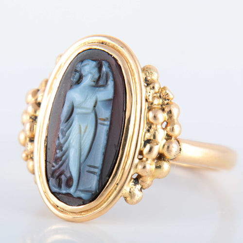 Bague 56 Bague Camée sur onyx 58 Facettes