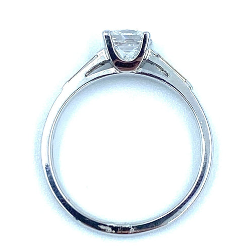 Bague 55 Bague platine et diamant princesse 58 Facettes