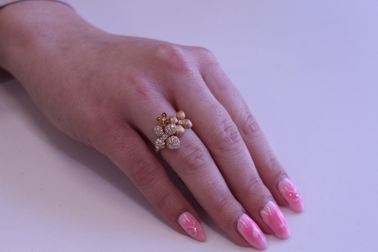 Bague 54 CHAUMET - Bague Hortensia Or rose Diamants 58 Facettes 083138-054