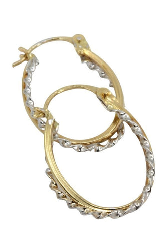 Boucles d'oreilles CRÉOLES OVALES TORSADÉES 2 ORS 58 Facettes 044621