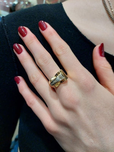 Bague Bague Tank Or jaune Diamant 58 Facettes 077591