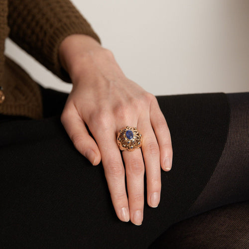 Bague 51 Bague Dôme Saphirs 58 Facettes