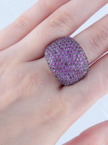 Bague Bague Guy Ellia, Rubis et or noir 58 Facettes