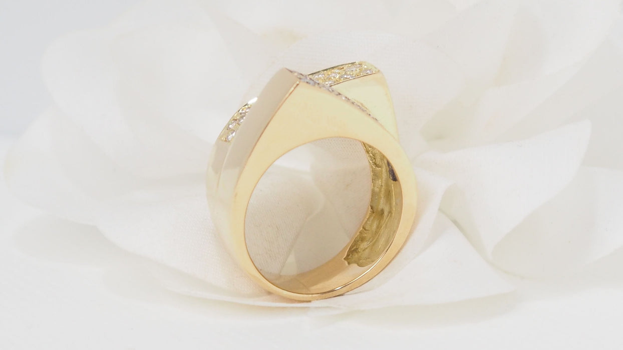 Bague 55 Bague pavage Or jaune Diamants 58 Facettes 32342