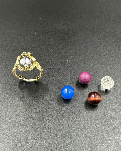 Bague GILBERT ALBERT - Bague Multi-billes Or 58 Facettes