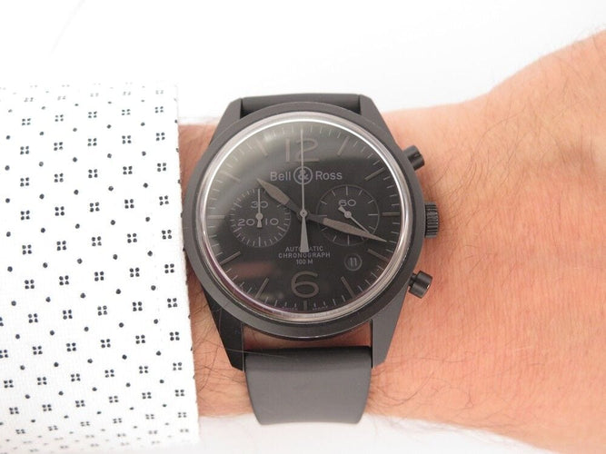 Montre montre BELL & ROSS phantom vintage 41mm acier noir auto 58 Facettes 254425