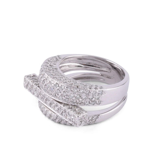 Bague Bague or gris, diamants 58 Facettes 1